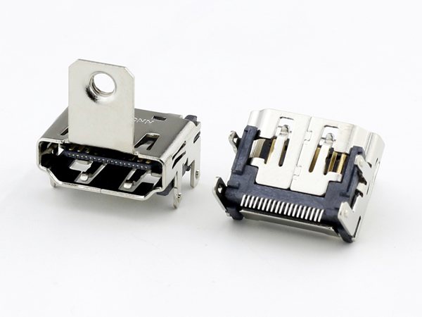 HDMI母头SMT+DIP带螺丝孔